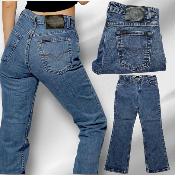 Vintage Harley-Davidson Bootcut Jeans Petite Women’s Size 10 - Picture 1 of 14